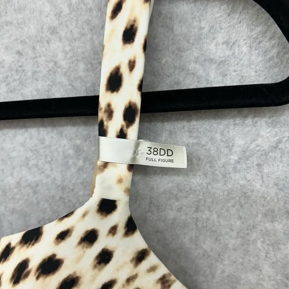 Ambrielle 38DD Bra Lightly Lined Balconette Animal Print Underwire Back Closure